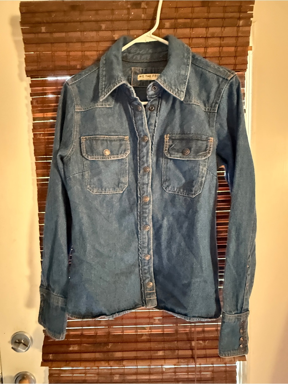We The Free Blue Denim Button-Front Jacket - Picture 3 of 12